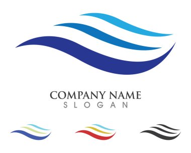 Su dalgası logo şablonu