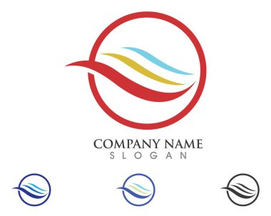 Su dalgası logo şablonu