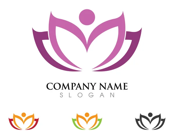Lotus flowers logo Template — Stock Vector