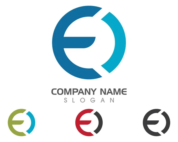 E 手紙のより高速なロゴのテンプレート — ストックベクタ