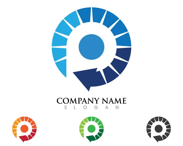 Modelo do logotipo da letra P —  Vetores de Stock