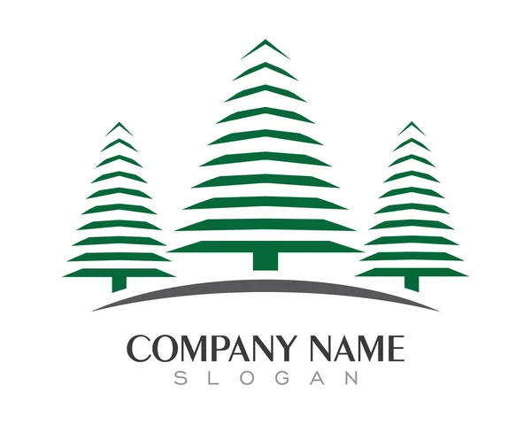 Skabelon til logoet for øko-træblade – Stock-vektor