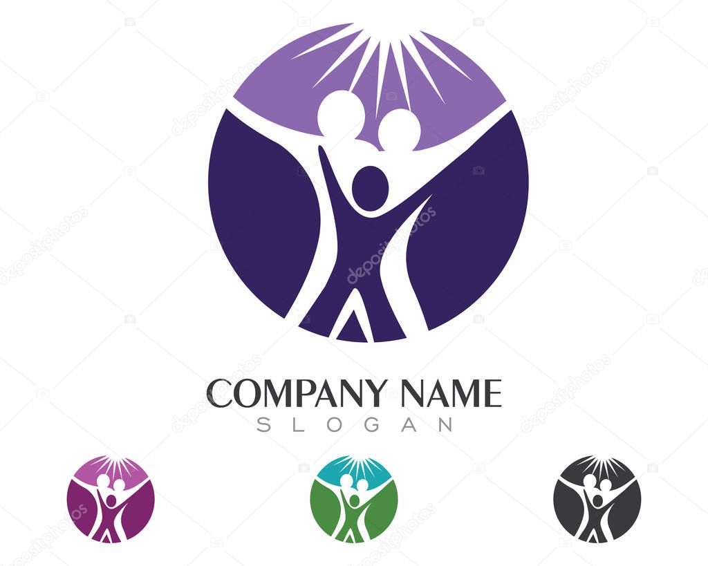 Adoption and community care Logo template vector icon