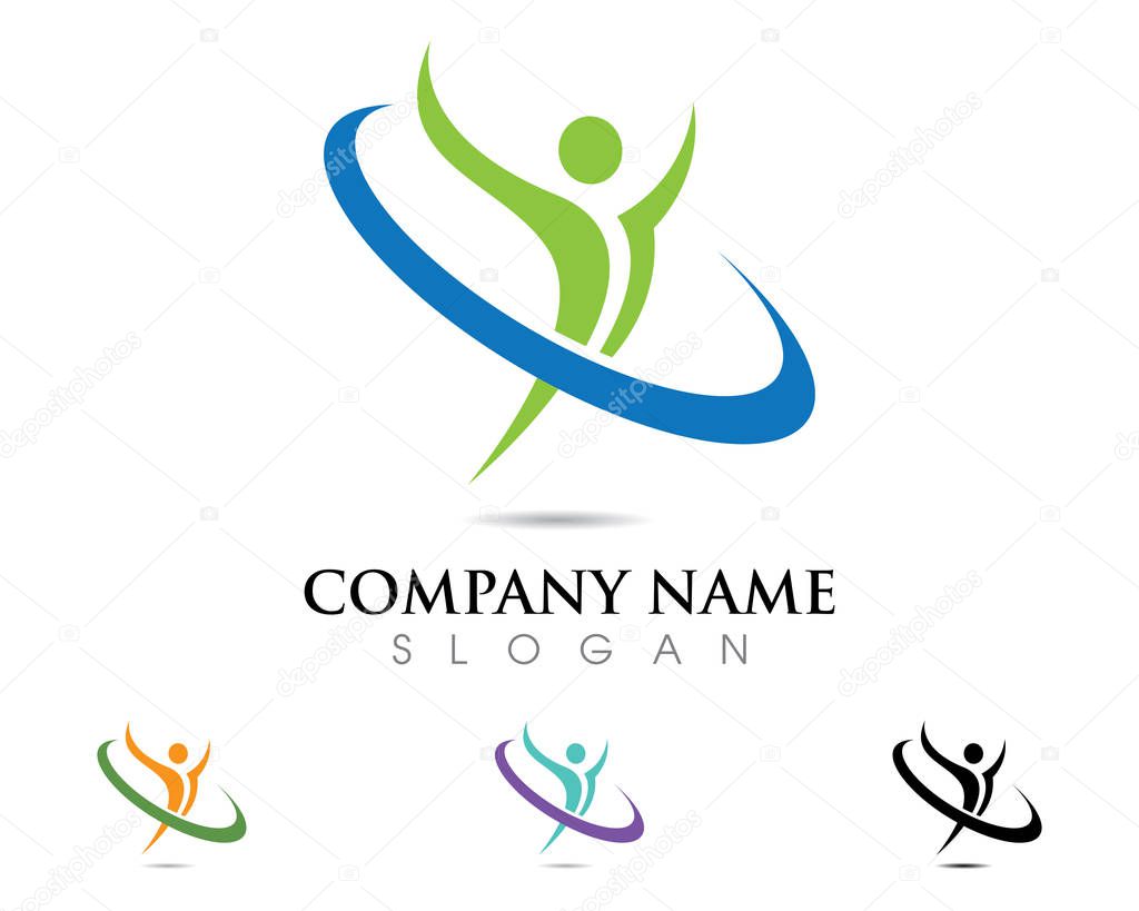 Fun people Healthy Life Logo template vector icon