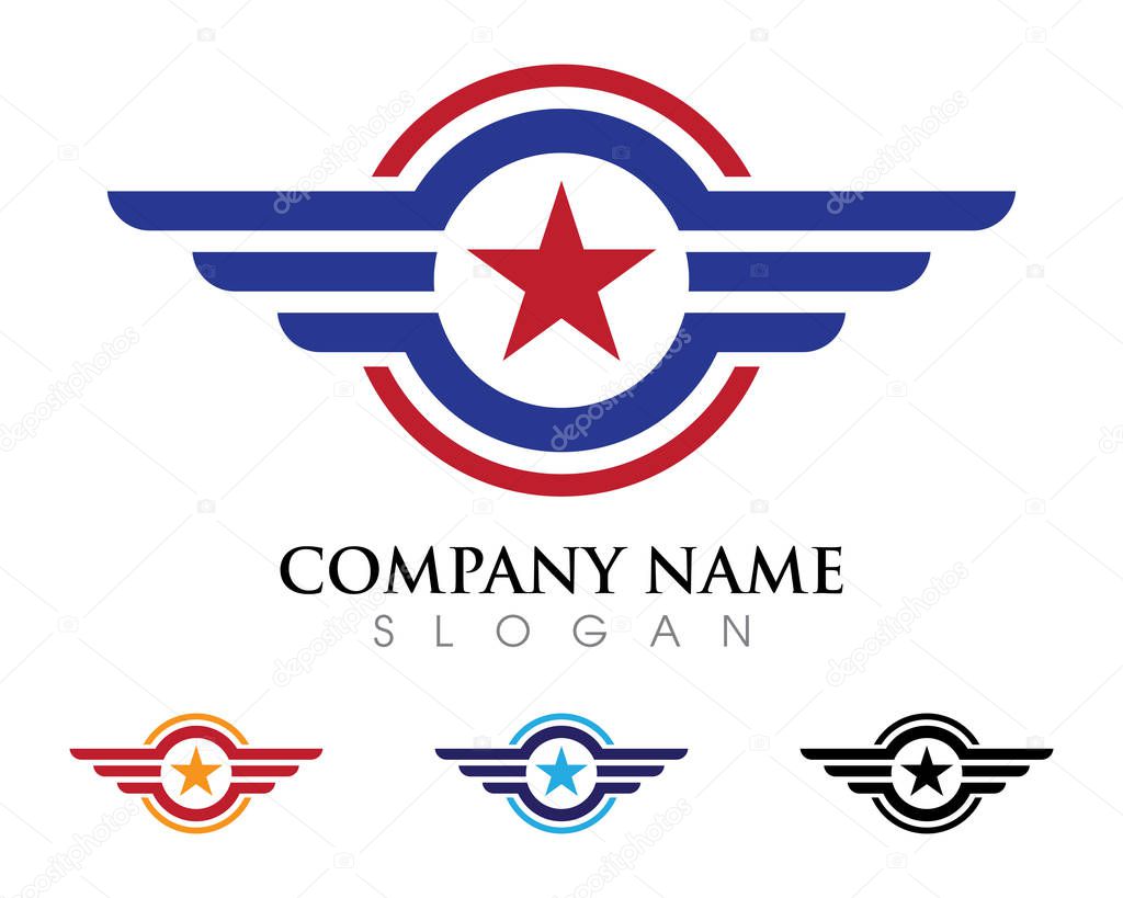 Falcon Wing Logo Template vector icon design