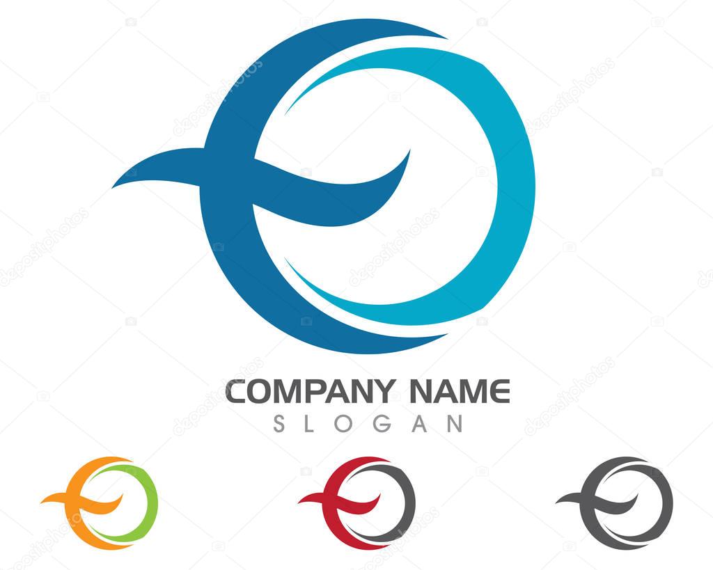 E Letter Faster Logo Template vector illustration