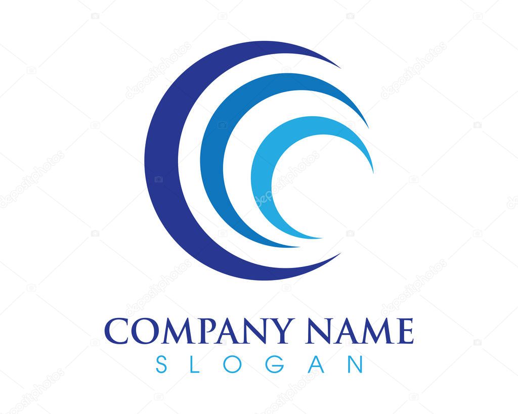 Water Wave symbol and icon Logo Template vector