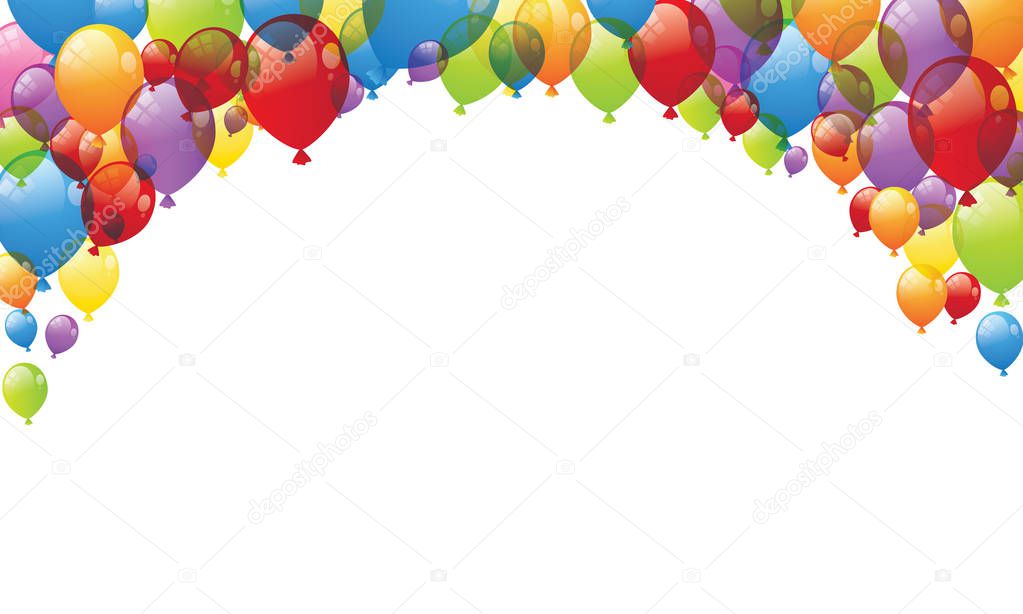 Flying vector festive balloons