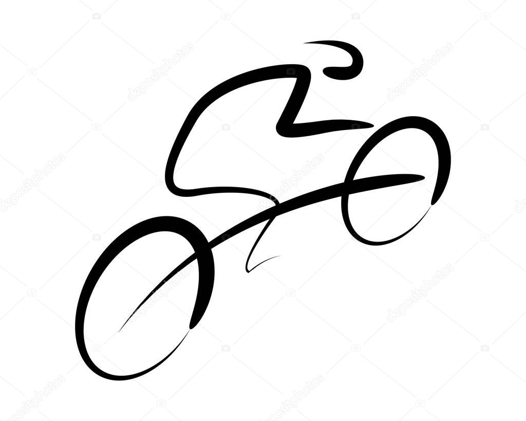 Bicycle. Bike icon vector. Cycling concept. Sign for bicycle path Isolated on white background.