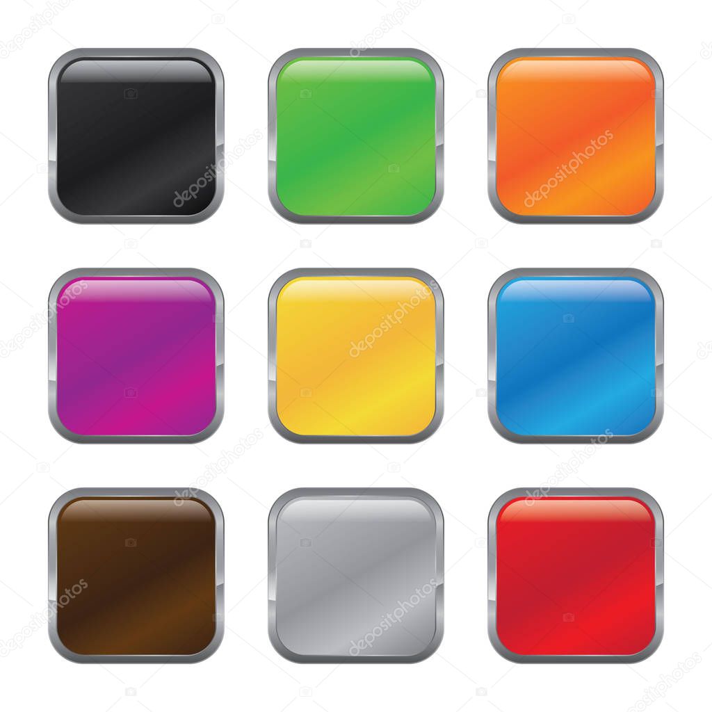 Set of glossy button icons for your design