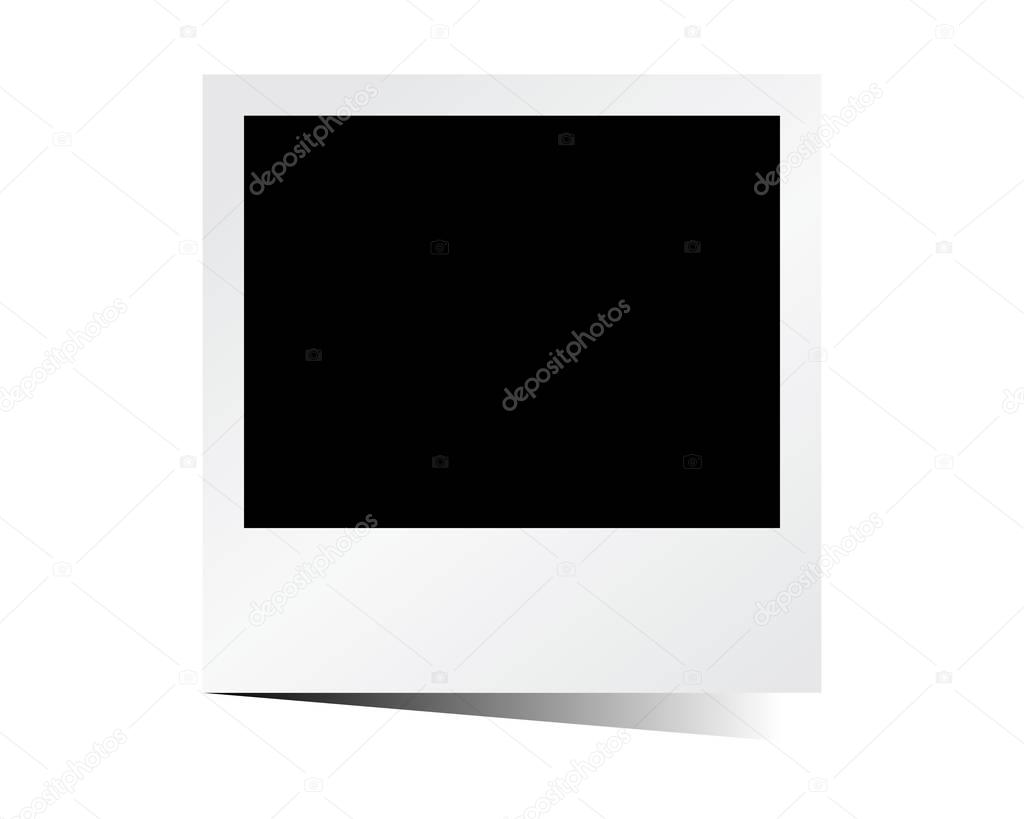 Photo frame icon in a flat design in black color