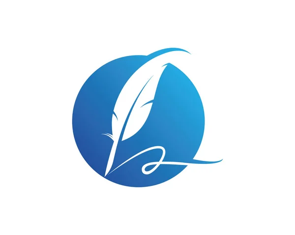 Pluma pluma Logo Vector — Vector de stock