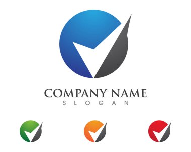 V harfi Logo iş şablonu