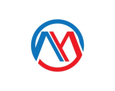 M harfi logo tasarım şablonu