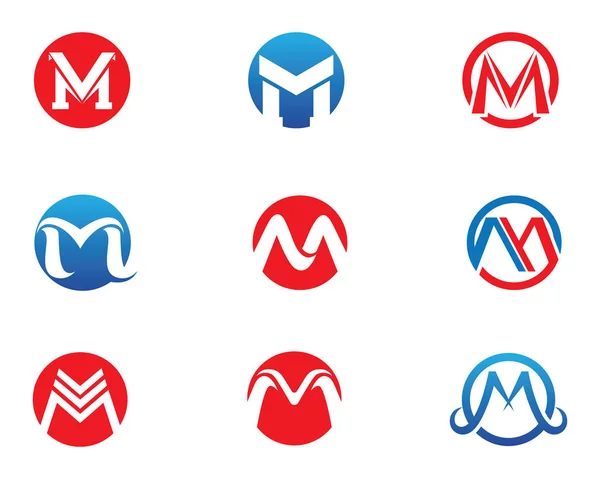 Mall för utformning av M-bokstäver — Stock vektor