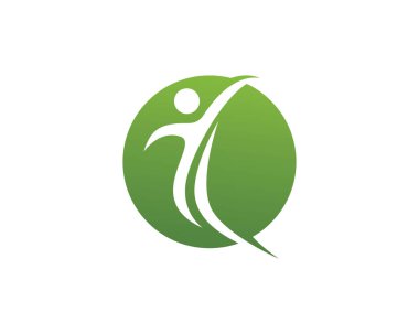 Eğlenceli insanlar sağlıklı hayat Logo