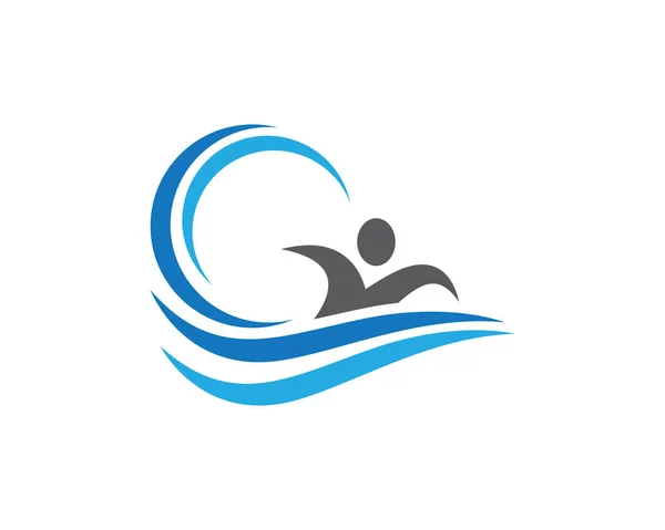 Vatten vinkavektorn logotyp mall — Stock vektor