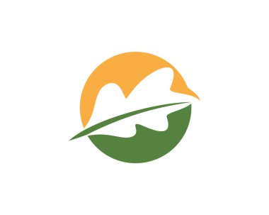 Meşe yaprağı simge vektör tasarım şablonu