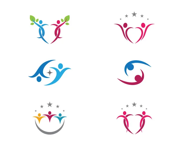 Modèle de logo pour l'adoption et les soins communautaires — Image vectorielle