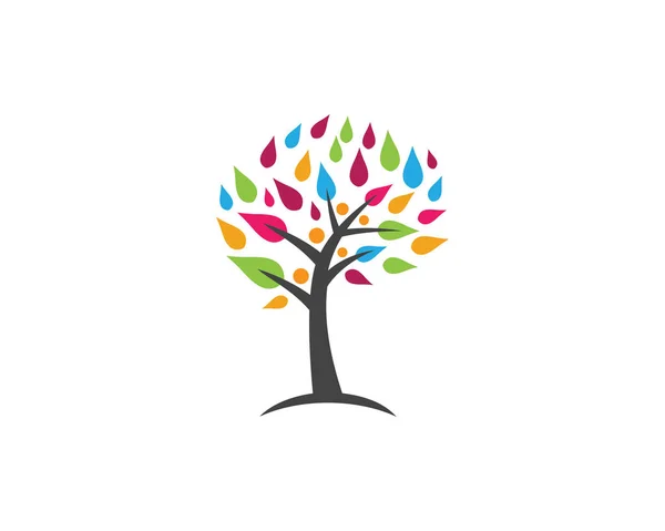 Modelo de logotipo de folha de árvore ecológica —  Vetores de Stock