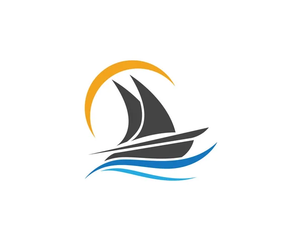 Yolcu gemisi Logo şablonu — Stok Vektör