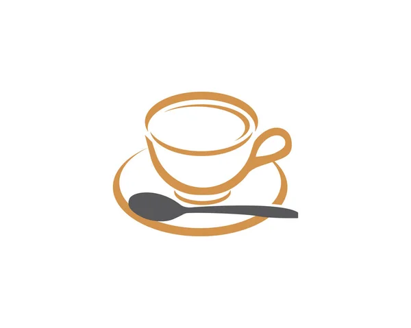 Logo minuman kopi dan teh - Stok Vektor