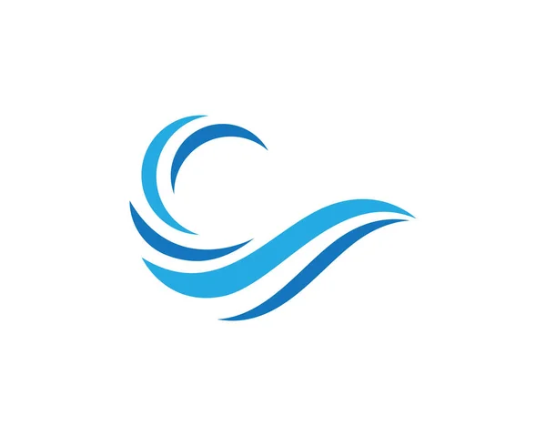 Vatten våg ikon logotyp mall — Stock vektor