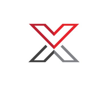 X Harfi Logo Şablonu