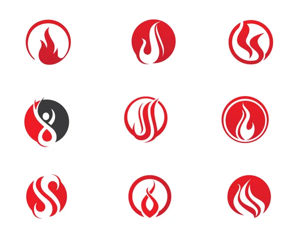 Fuego llama logotipo plantilla — Vector de stock