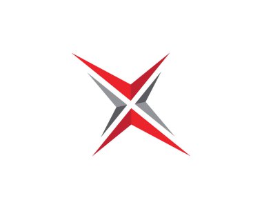 X Harfi Logo Şablonu