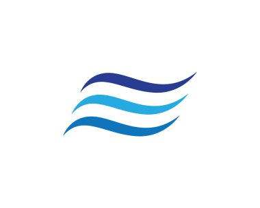 Su Dalgası Simgesi Logo Şablonu