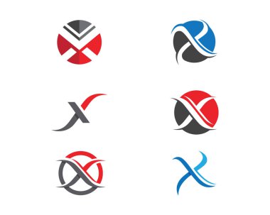 X Harfi Logo Şablonu