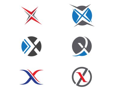 X Harfi Logo Şablonu