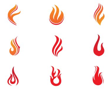 ateş alev logosu şablonu
