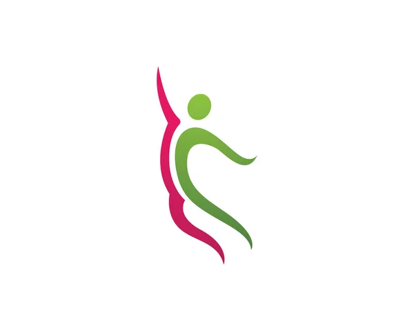 Logotipo e modelo de pessoas de saúde — Vetor de Stock