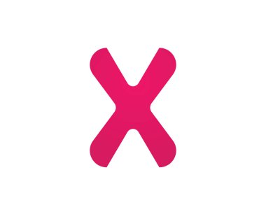 Logo mektup vektör şablonu x