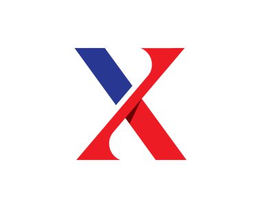 Logo mektup vektör şablonu x
