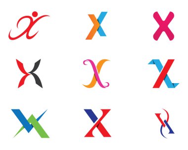 Logo mektup vektör şablonu x