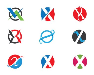 Logo mektup vektör şablonu x