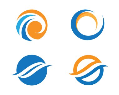 Su dalgası logo şablonu