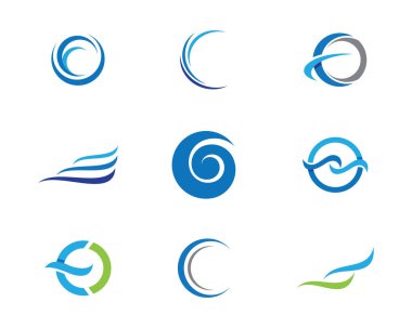 Su dalgası logo şablonu