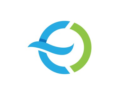 Su dalgası logo şablonu