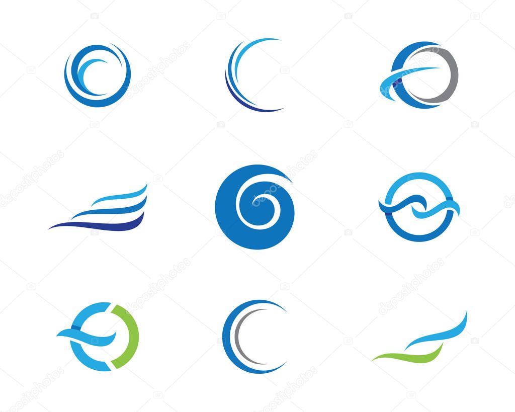 Water Wave symbol and icon Logo Template vector