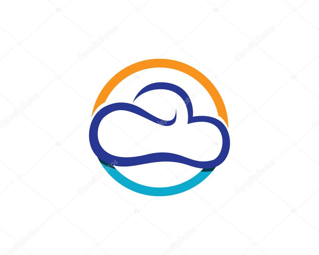Cloud technology vector logo template design vector