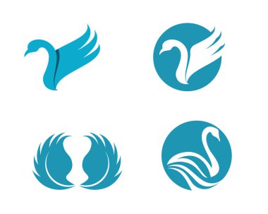Kuğu logo ve sembolleri şablonu 