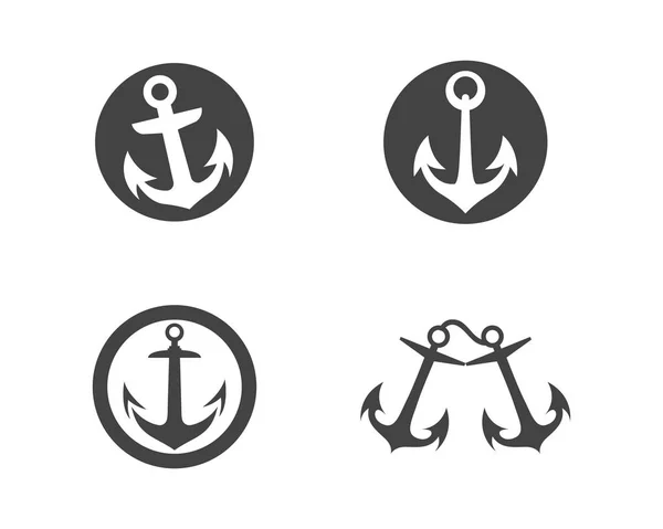 Logo de l'ancre et modèle de symbole — Image vectorielle