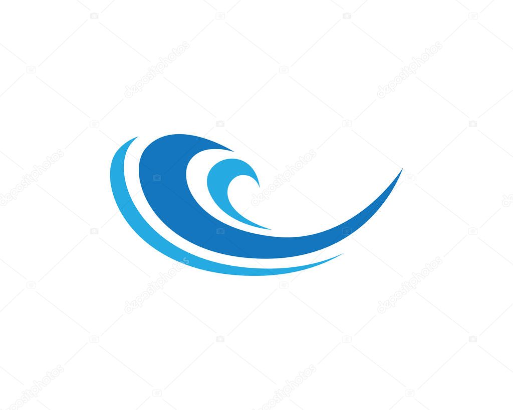 Ocean beach wave water logo