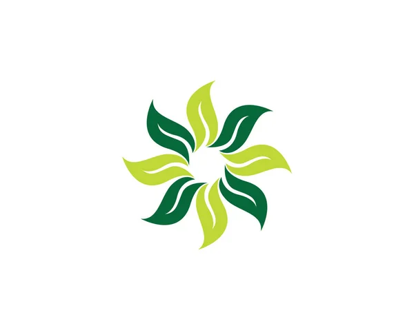 Folhas vetor ir logotipo verde e símbolos — Vetor de Stock