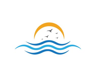 Okyanus plaj wave su logosu