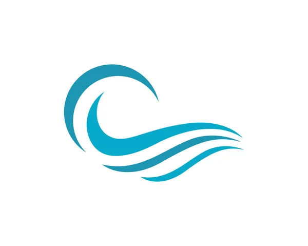 Oceano spiaggia onda acqua logo — Vettoriale Stock